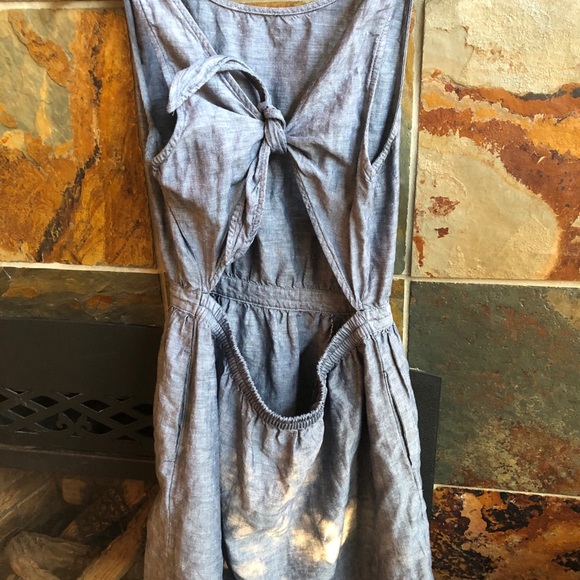 Sz m gap chambray backless dress - Picture 2 of 4